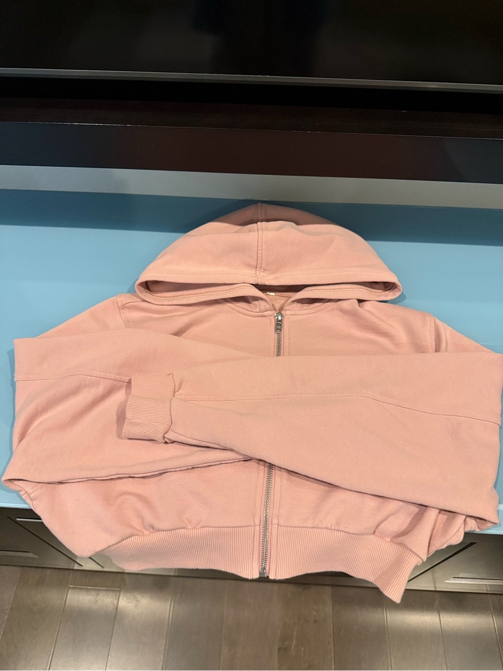 ALO Sweet Escape Zip Up Hoodie - Vintage Pink, Size M - Picture 5 of 5